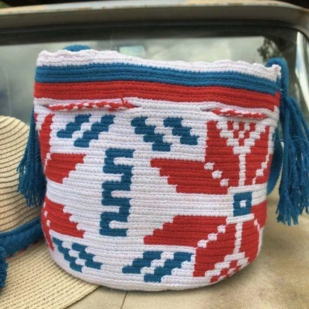 Colombia Wayuu Bucket Bag Drawstring Crossbody Sho - Picture 4 of 8